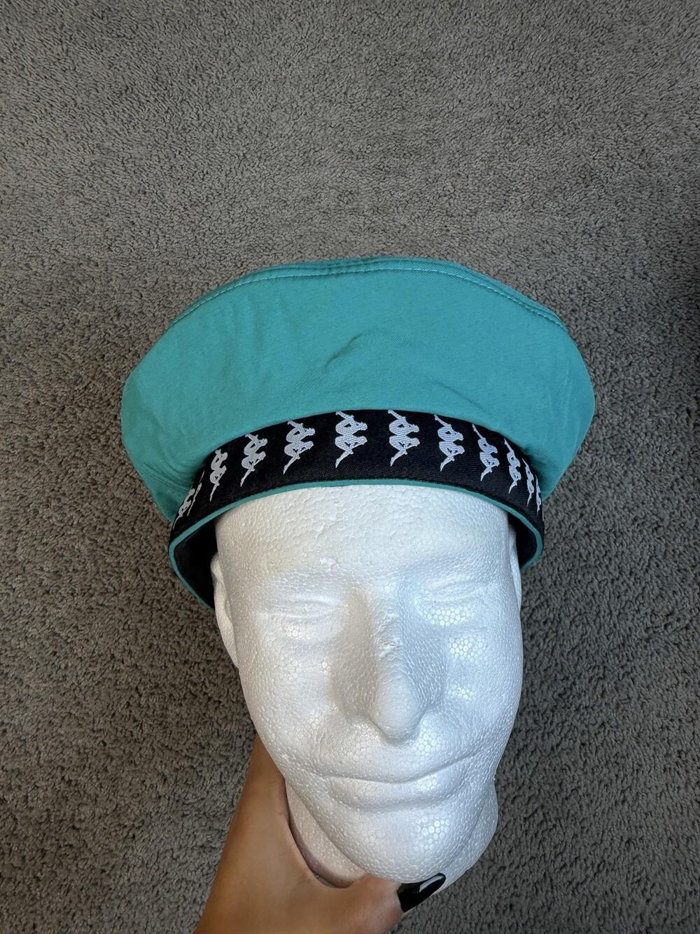 Kappa Hat Beret Strap Back Mens One Size Green Lined Insulated Fleece Casual